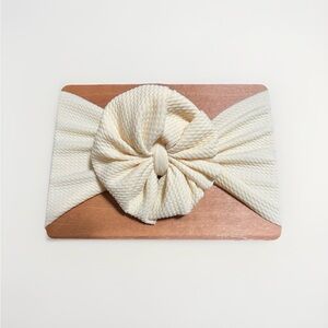 Cream Textured Bow Headband
